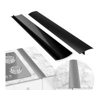 GDQQOYWQT 2 Pack Grommet Kit Stove Gap Covers 63cm Heat Resistant Rubber Grommets Sides Gap Filler for Oven Stove Gaps, Black Anti Stain Grommets for Holes Silicone Sealing Strips, Energy Class A