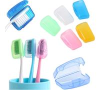 GDQQOYWQT Travel 5 Pack Toothbrush Covers with Ventilation Holes,Tooth Brush Travel Case Protector for Family, Toothbrush Clip Cover