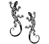 Gdrghe 2 Pack Metal Gecko Wall Art, Black Iron Hanging Ornament Sculpture, 30cm/11.8in Outdoor Wall Decoration for Garden Yard Patio Fence Indoor Home Cafe