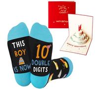 Gdrghe Birthday Gifts for Boys Funny Casual Socks for 10 Year Old Kids Party Present for 10th Year Old Boys Creative Gift Ideas