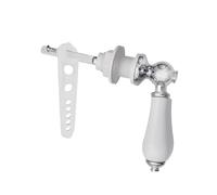Gdrghe Ceramic Toilet Flush Handle Universal Toilet Flush Handle with Anti Slip Ceramic Grip Corrosion Resistant Chrome Plated Lever Adjustable Arm 3-in-1 Replacement Kit for Cistern Tank