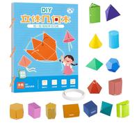 Gdrghe Pull String 3D Geometry Learning Book 15 DIY Foldable Geometric Solids Interactive Educational Toy for Kids Teens Beginners Space Thinking Training Game
