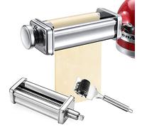 Gdrtwwh Pasta Roller Spaghetti Cutters Attachments Set for KitchenAid Stand Mixers, Including Pasta Roller, Spaghetti Cutter Roller, Noodle Lattice Roller