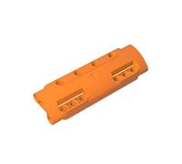 GDS-1012 Technical Component, Curved, 11 x 3 mm with 10 Stitch Holes through the Surface, Pack of 10, Compatible with Lego Toy 11954, Components for Large Stone Brands, Colour: Orange 106