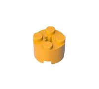 GDS-607 Brick Round 2x2 mit Achsloch, 50 Stück, kompatibel mit Lego 6143, 3941, 39223, DIY-Teile und MOC-Komponenten für große Ziegelmarken, Farbe:Dunkelgelb 191
