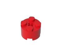 GDS-607 Brick Round 2x2 mit Achsloch, 50 Stück, kompatibel mit Lego 6143, 3941, 39223, DIY-Teile und MOC-Komponenten für große Ziegelmarken, Farbe:Rot 21