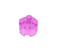 GDS-607 Brick Round 2x2 mit Achsloch, 50 Stück, kompatibel mit Lego 6143, 3941, 39223, DIY-Teile und MOC-Komponenten für große Ziegelmarken, Farbe:Transparentes Purpurrot 113