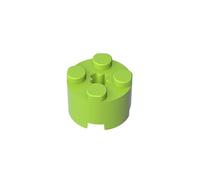 GDS-607 Brick Round 2x2 mit Achsloch, 50 Stück, kompatibel mit Lego 6143, 3941, 39223, DIY-Teile und MOC-Komponenten für große Ziegelmarken, Farbe:Limette 119