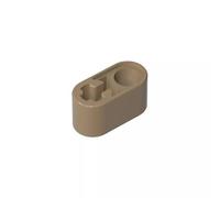 GDS-669 Technic Beam 1x2 Thick with Pin Hole and Axle Hole 50PCS Compatible with Lego Toy 60483 40147 74695 DIY Parts and MOC Components for Major Brick Brands Color:Dark Tan