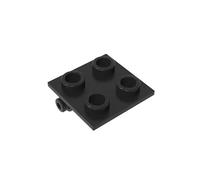 GDS-830 Hinge Brick 2x2 Top Plate Thin 10 Pack Compatible with Lego Bricks 6134 DIY Parts and MOC Components for Large Brick Brands Black 26