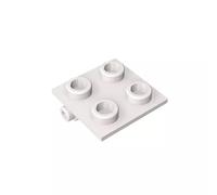 GDS-830 Hinge Brick 2x2 Top Plate Thin Pack of 10 Compatible with Lego Bricks 6134 DIY Parts and MOC Components for Large Brick Brands Color White 1