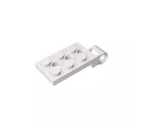 GDS-853 Hinge Plate 2x4 with Pin Hole - Top 10 Pack, Compatible with Lego 43045 98286, DIY Parts and MOC Components for Large Brick Brands, Colour: White 1