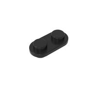 GDS-90292 Circular Plate 1x2 Rounded Double-Sided Piece, Black, 50 PCS | Compatible with LEGO Building Blocks. MOC components for major building brands. For custom builds and replacement parts.