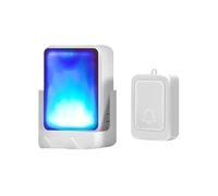 gdsDEs 7 Color Lights Flash + Music Doorbell Home Elderly/Deaf Men Wireless Door Bell 3 Working Modes Adjustable Volume Optional Tones(Receiver Transmitter)