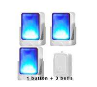gdsDEs 7 Color Lights Flash + Music Doorbell Home Elderly/Deaf Men Wireless Door Bell 3 Working Modes Adjustable Volume Optional Tones(1Button 3 receiver)