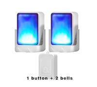 gdsDEs 7 Color Lights Flash + Music Doorbell Home Elderly/Deaf Men Wireless Door Bell 3 Working Modes Adjustable Volume Optional Tones(1button 2 Receiver)