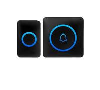 gdsDEs IP65 Waterproof Wireless Doorbell Smart Home Outdoor Door Bell 60 Ringtone 5 Volume Adjustable LED Flash Smart Door Bell(1Bell 1Button-Black)