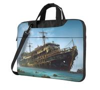 GDSHJKLW 13 Inch Laptop Shoulder Bag For Men Women,Waterproof Briefcase Messenger Bag Abandoned Cruise Ship At Sea Laptop Sleeve Bag W/Strap Handle