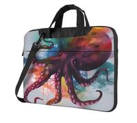GDSHJKLW 13 Inch Laptop Shoulder Bag For Men Women,Waterproof Briefcase Messenger Bag Abstract Colorful Octopus Laptop Sleeve Bag W/Strap Handle