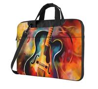 GDSHJKLW 13 Inch Laptop Shoulder Bag For Men Women,Waterproof Briefcase Messenger Bag Abstract Watercolor Guitar Laptop Sleeve Bag W/Strap Handle