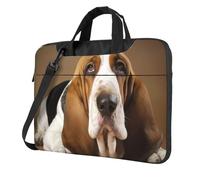 GDSHJKLW 13 Inch Laptop Shoulder Bag For Men Women,Waterproof Briefcase Messenger Bag Basset Hound Laptop Sleeve Bag W/Strap Handle