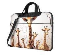 GDSHJKLW 13 Inch Laptop Shoulder Bag For Men Women,Waterproof Briefcase Messenger Bag Cute Cartoon Funny Giraffes Laptop Sleeve Bag W/Strap Handle