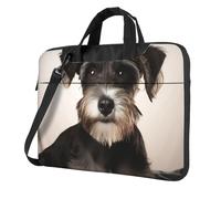 GDSHJKLW 13 Inch Laptop Shoulder Bag For Men Women,Waterproof Briefcase Messenger Bag Cute Schnauzer Laptop Sleeve Bag W/Strap Handle