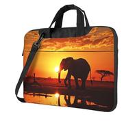 GDSHJKLW 13 Inch Laptop Shoulder Bag For Men Women,Waterproof Briefcase Messenger Bag Elephant Pictures Laptop Sleeve Bag W/Strap Handle