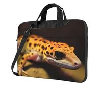 GDSHJKLW 13 Inch Laptop Shoulder Bag For Men Women,Waterproof Briefcase Messenger Bag Leopard Little Gecko Laptop Sleeve Bag W/Strap Handle