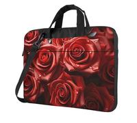 GDSHJKLW 13 Inch Laptop Shoulder Bag For Men Women,Waterproof Briefcase Messenger Bag Many Red Roses Laptop Sleeve Bag W/Strap Handle