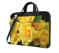 GDSHJKLW 13 Inch Laptop Shoulder Bag For Men Women,Waterproof Briefcase Messenger Bag Yellow Rose Laptop Sleeve Bag W/Strap Handle