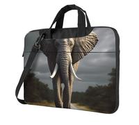 GDSHJKLW 14 Inch Laptop Shoulder Bag For Men Women,Waterproof Briefcase Messenger Bag 3d Elephant Laptop Sleeve Bag W/Strap Handle