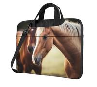 GDSHJKLW 14 Inch Laptop Shoulder Bag For Men Women,Waterproof Briefcase Messenger Bag Adorable Horse Laptop Sleeve Bag W/Strap Handle