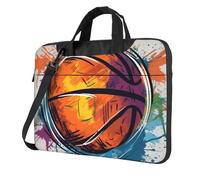 GDSHJKLW 14 Inch Laptop Shoulder Bag For Men Women,Waterproof Briefcase Messenger Bag Basketball Colorful Sketch Enjoyment Laptop Sleeve Bag W/Strap Handle