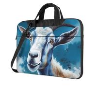 GDSHJKLW 14 Inch Laptop Shoulder Bag For Men Women,Waterproof Briefcase Messenger Bag Blue Goat Print Laptop Sleeve Bag W/Strap Handle