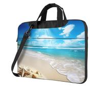 GDSHJKLW 14 Inch Laptop Shoulder Bag For Men Women,Waterproof Briefcase Messenger Bag Bright Sunshine Summer Beach Laptop Sleeve Bag W/Strap Handle