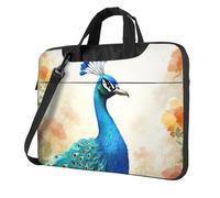GDSHJKLW 14 Inch Laptop Shoulder Bag For Men Women,Waterproof Briefcase Messenger Bag Cartoon Blue Peacock Laptop Sleeve Bag W/Strap Handle