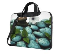 GDSHJKLW 14 Inch Laptop Shoulder Bag For Men Women,Waterproof Briefcase Messenger Bag Cobblestone Zen Flowers Laptop Sleeve Bag W/Strap Handle
