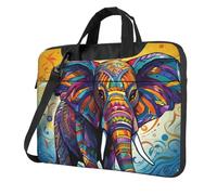 GDSHJKLW 14 Inch Laptop Shoulder Bag For Men Women,Waterproof Briefcase Messenger Bag Colorful Elephant Laptop Sleeve Bag W/Strap Handle