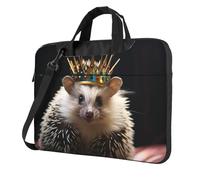 GDSHJKLW 14 Inch Laptop Shoulder Bag For Men Women,Waterproof Briefcase Messenger Bag Crown With Hedgehog Laptop Sleeve Bag W/Strap Handle
