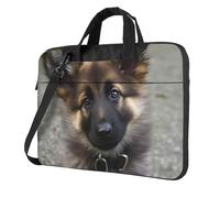 GDSHJKLW 14 Inch Laptop Shoulder Bag For Men Women,Waterproof Briefcase Messenger Bag Cute German Shepherd Puppy Laptop Sleeve Bag W/Strap Handle