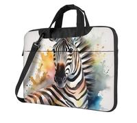 GDSHJKLW 14 Inch Laptop Shoulder Bag For Men Women,Waterproof Briefcase Messenger Bag Cute Zebra Watercolor Laptop Sleeve Bag W/Strap Handle