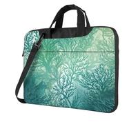 GDSHJKLW 14 Inch Laptop Shoulder Bag For Men Women,Waterproof Briefcase Messenger Bag Green Sea Blue Seaweed Laptop Sleeve Bag W/Strap Handle