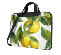 GDSHJKLW 14 Inch Laptop Shoulder Bag For Men Women,Waterproof Briefcase Messenger Bag Lemon Branch Leaves Laptop Sleeve Bag W/Strap Handle