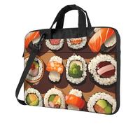 GDSHJKLW 14 Inch Laptop Shoulder Bag For Men Women,Waterproof Briefcase Messenger Bag Many Sushi Food Laptop Sleeve Bag W/Strap Handle