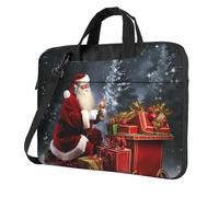 GDSHJKLW 14 Inch Laptop Shoulder Bag For Men Women,Waterproof Briefcase Messenger Bag Merry Christmas Santa'S Gift Laptop Sleeve Bag W/Strap Handle