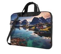 GDSHJKLW 14 Inch Laptop Shoulder Bag For Men Women,Waterproof Briefcase Messenger Bag Norway Islands Laptop Sleeve Bag W/Strap Handle