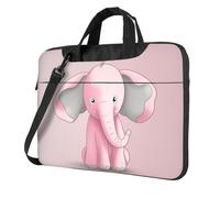 GDSHJKLW 14 Inch Laptop Shoulder Bag For Men Women,Waterproof Briefcase Messenger Bag Pink Elephant Laptop Sleeve Bag W/Strap Handle