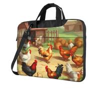 GDSHJKLW 14 Inch Laptop Shoulder Bag For Men Women,Waterproof Briefcase Messenger Bag Roast Chicken Hen Farm Laptop Sleeve Bag W/Strap Handle