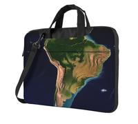 GDSHJKLW 14 Inch Laptop Shoulder Bag For Men Women,Waterproof Briefcase Messenger Bag South America Satellite Image Laptop Sleeve Bag W/Strap Handle